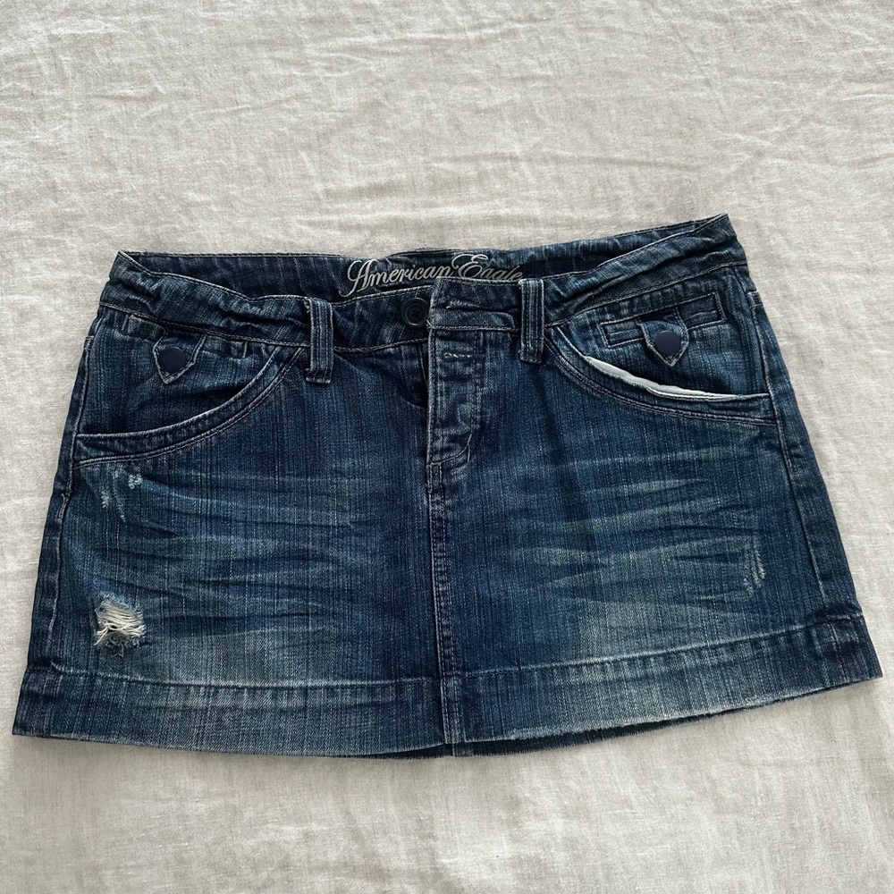 American Eagle Outfitters Denim Mini Skirt - Dark Blue